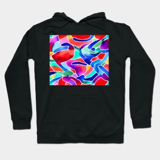 Multi-Colored Abstract Watercolor Design Hoodie